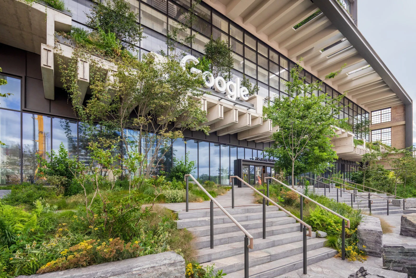 Exterior and planted entrance. Photograph courtesy of Google