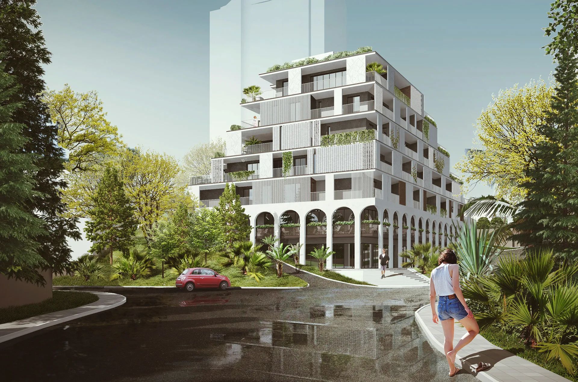Street approach to the proposed arcade