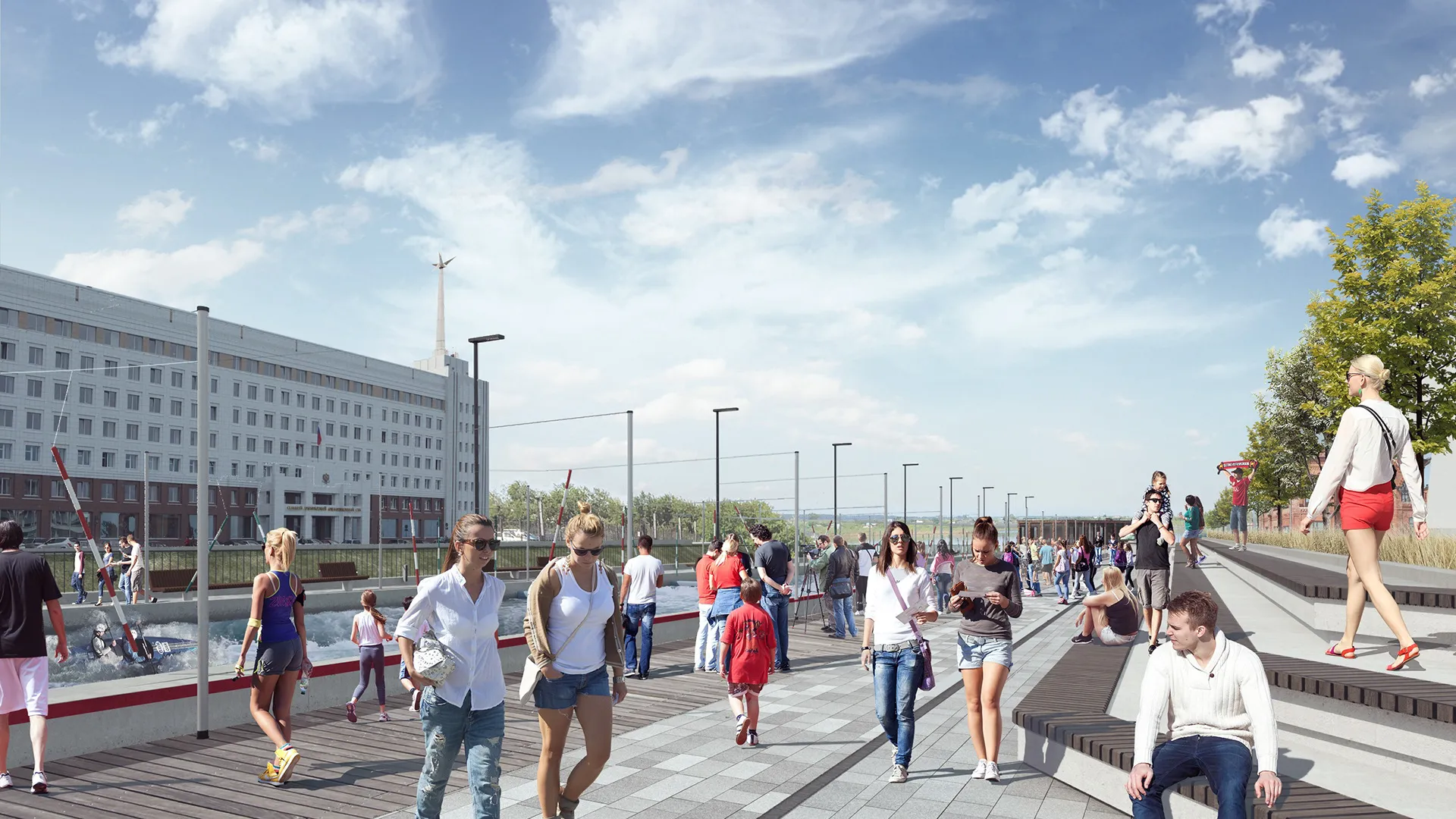Canal and public seating visualization