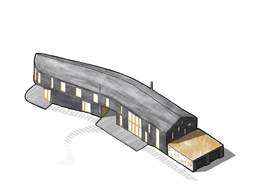 Axonometric design drawing of High Pines