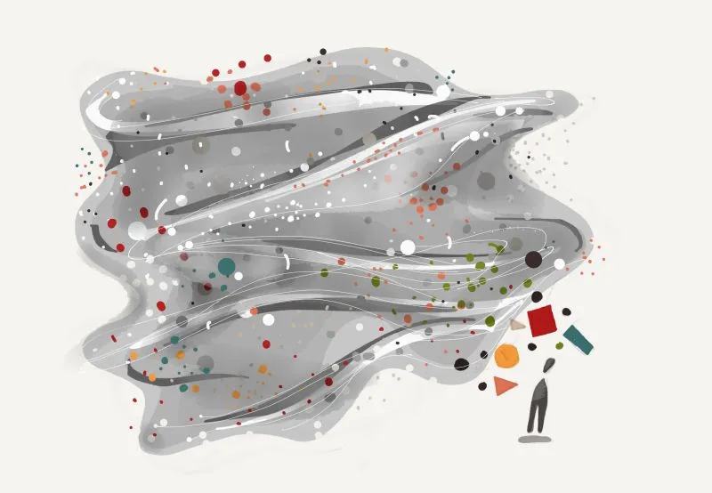 Diagram of focused work, a break, and the default network