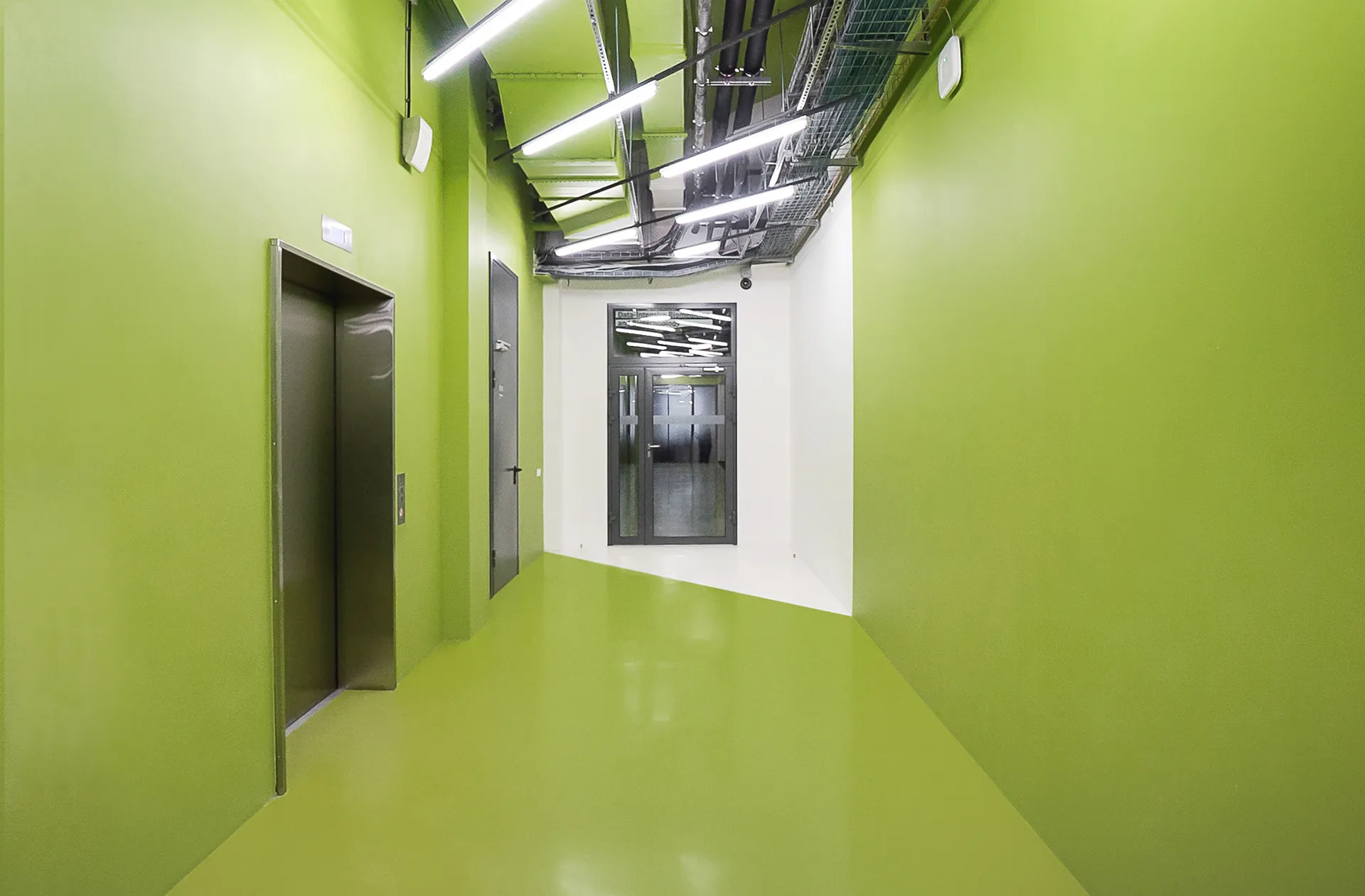 The green lift lobby