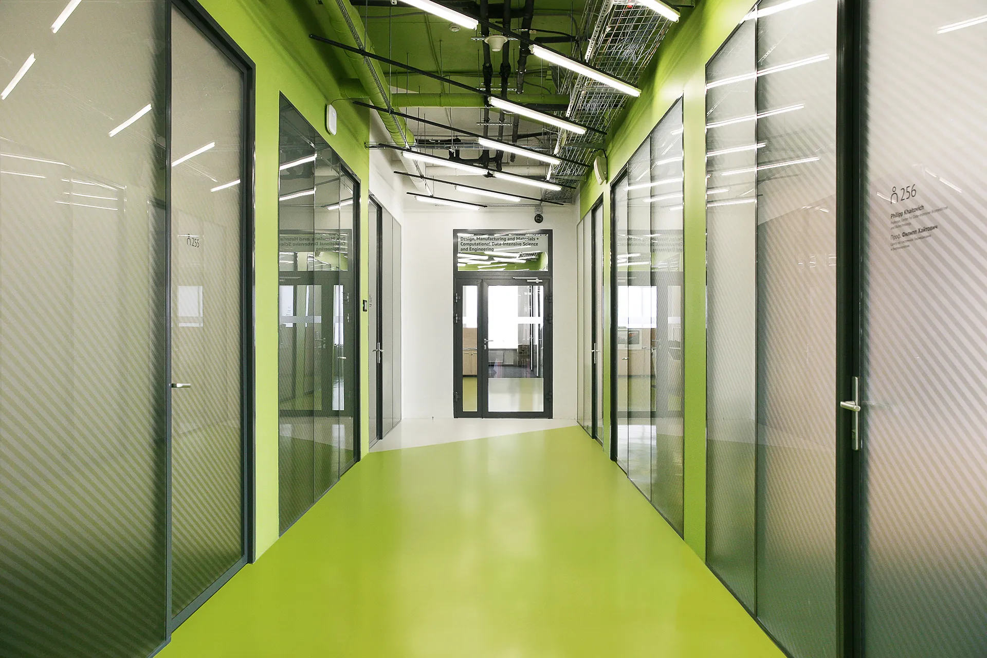Glass along the green corridor