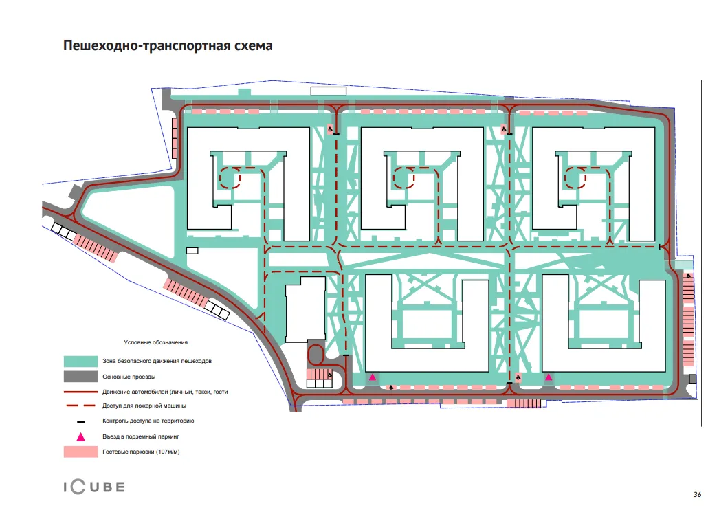 Pedestrian and vehicle circulation diagram