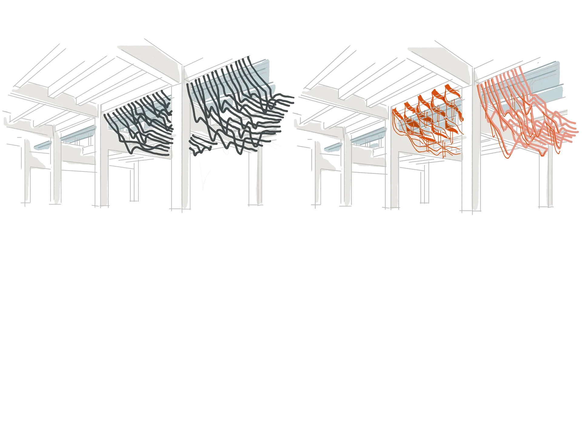 Suspended canopy sketch alternatives