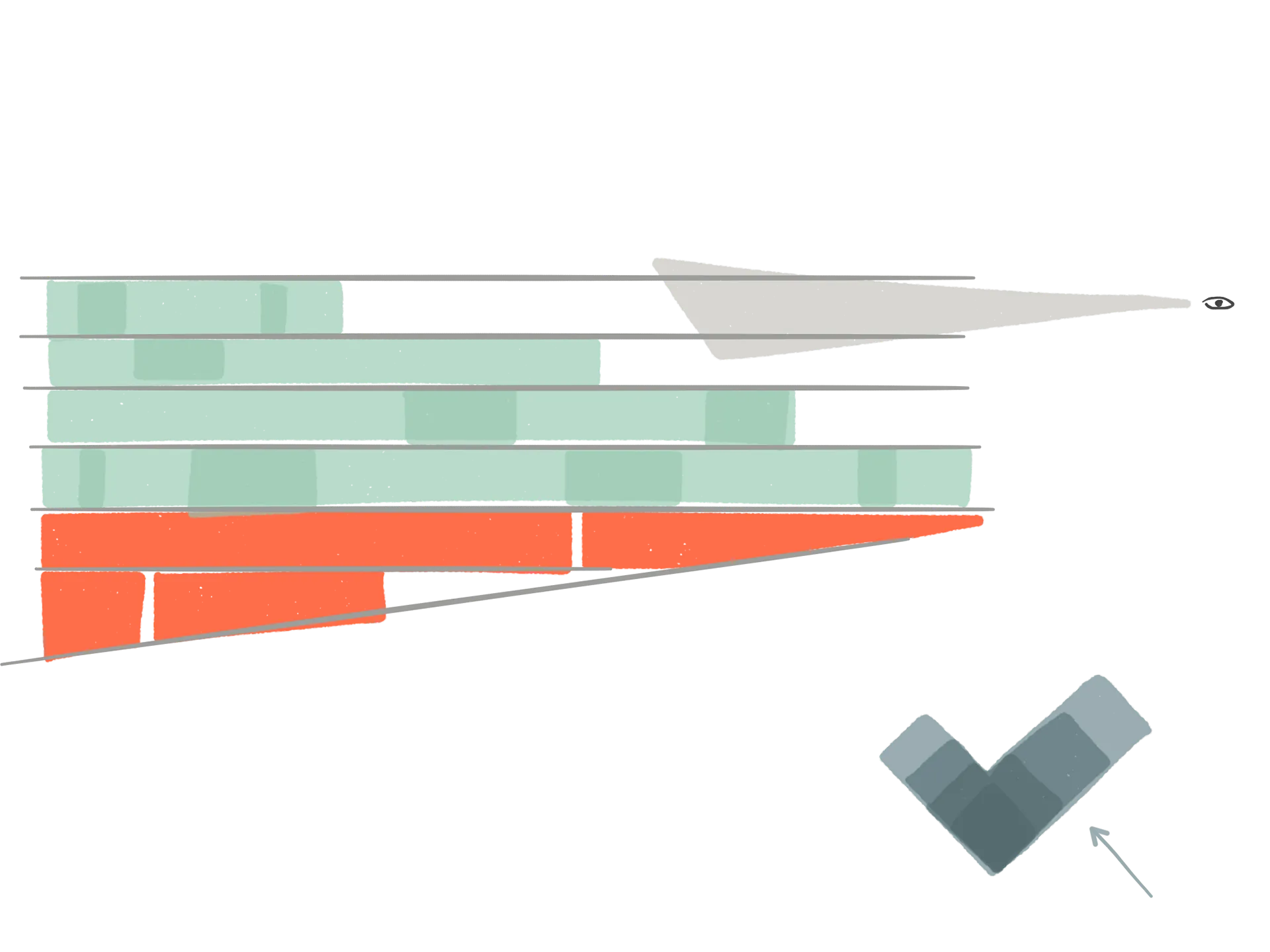 Diagram of the building levels and sloping ground