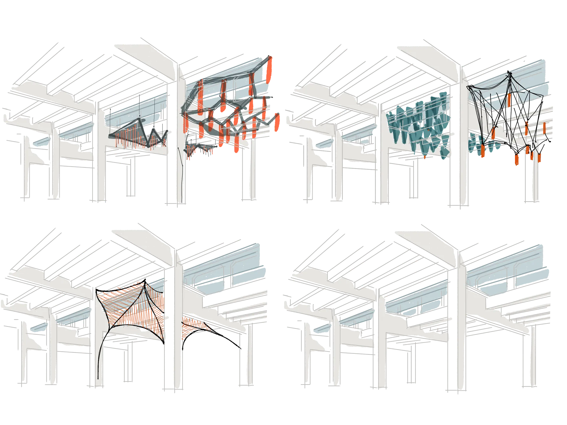 Fabric and suspended element studies