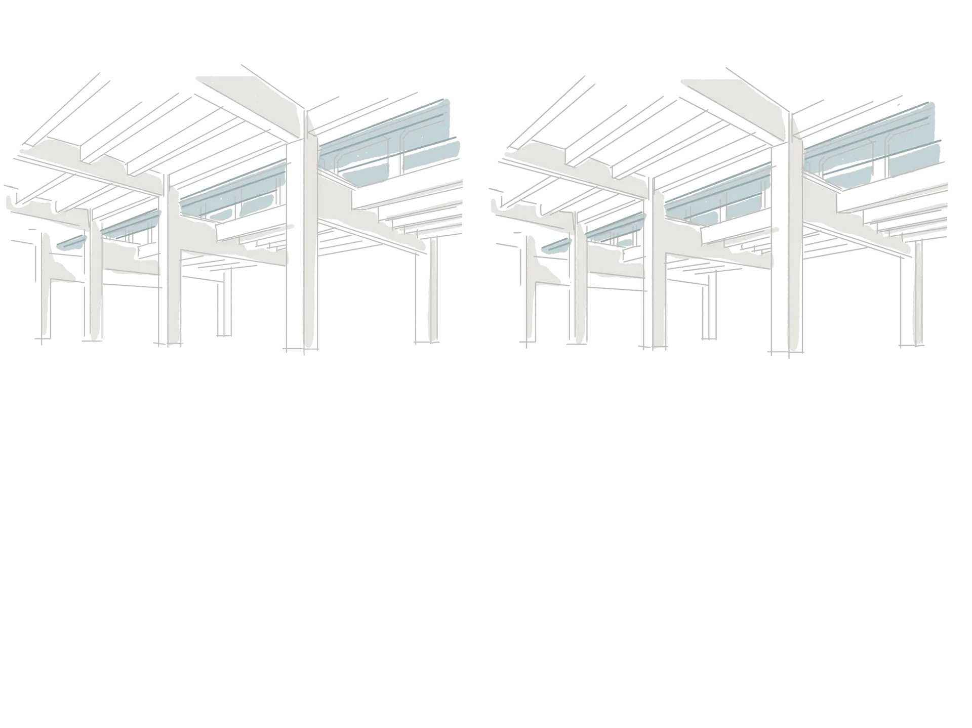 Existing structural bay as a framework for canopy studies