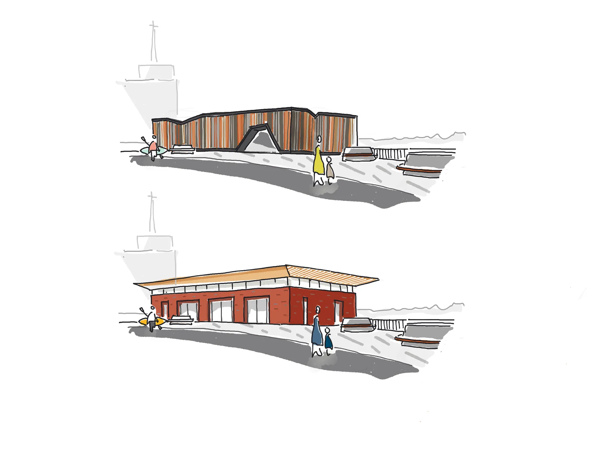 Pavilion facade and roof alternatives