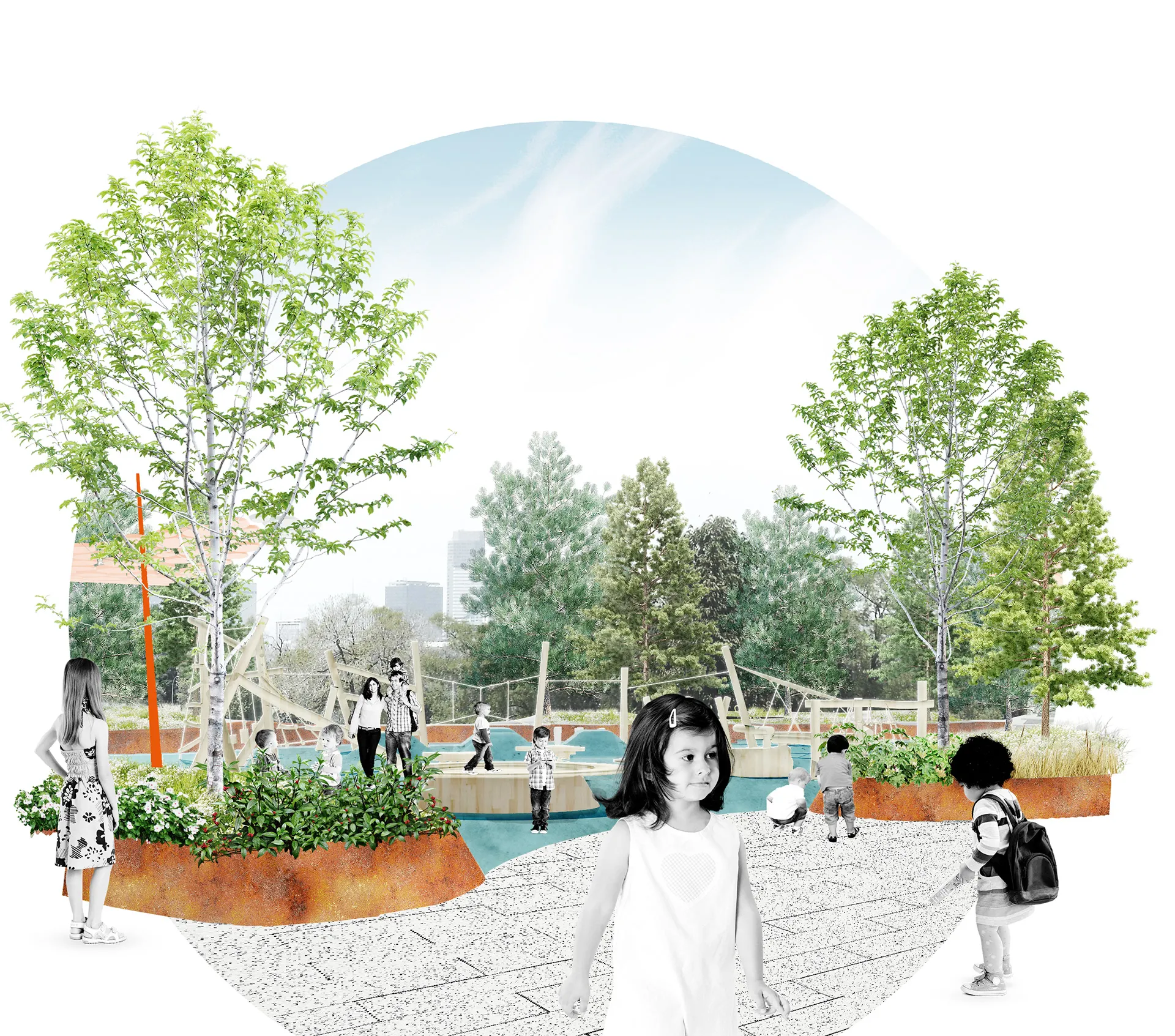 Collage study of the play area