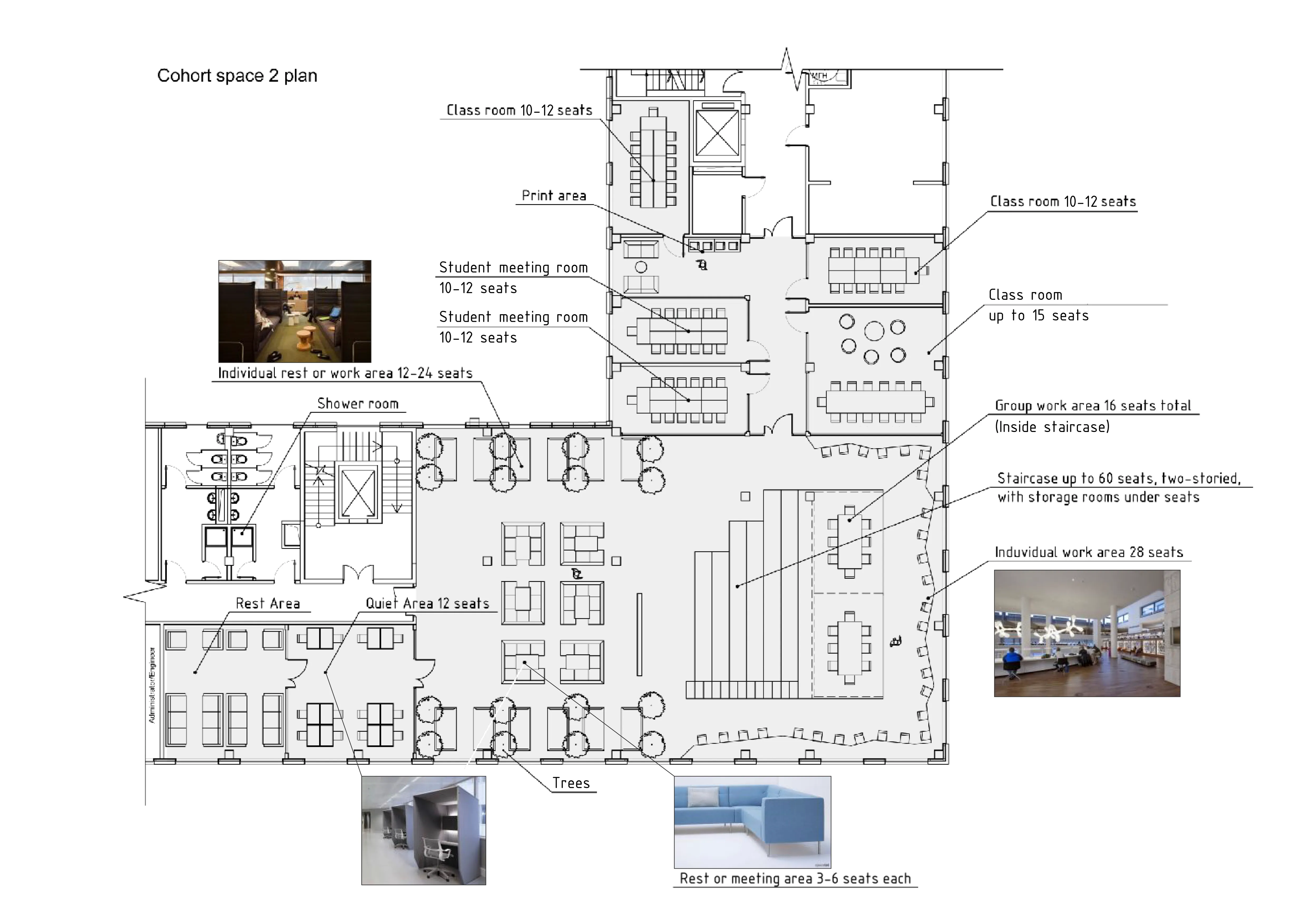 Revised cohort plan with stepped seating