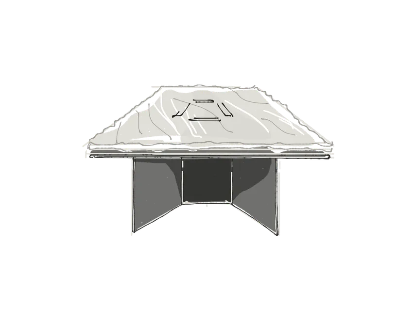 Drawing of the irregular marble table